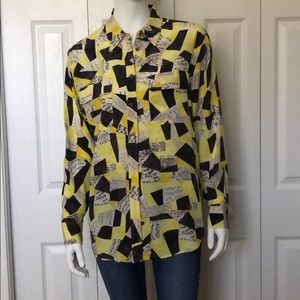 Equipment Silk Long Sleeve Pattern Blouse